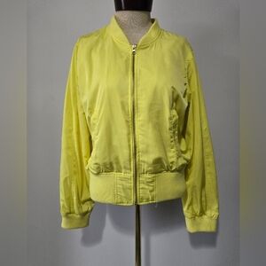 Anrhropologie HEI HEI Women's Yellow Bomber Jacket. size Medium